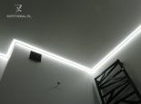 Szary sufit napinany z LED