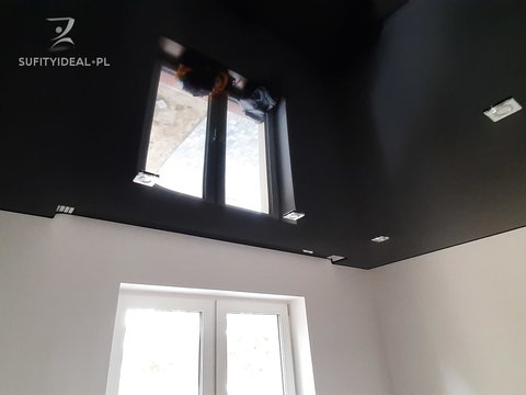 Sufit napinany czarny połysk w gabinetu